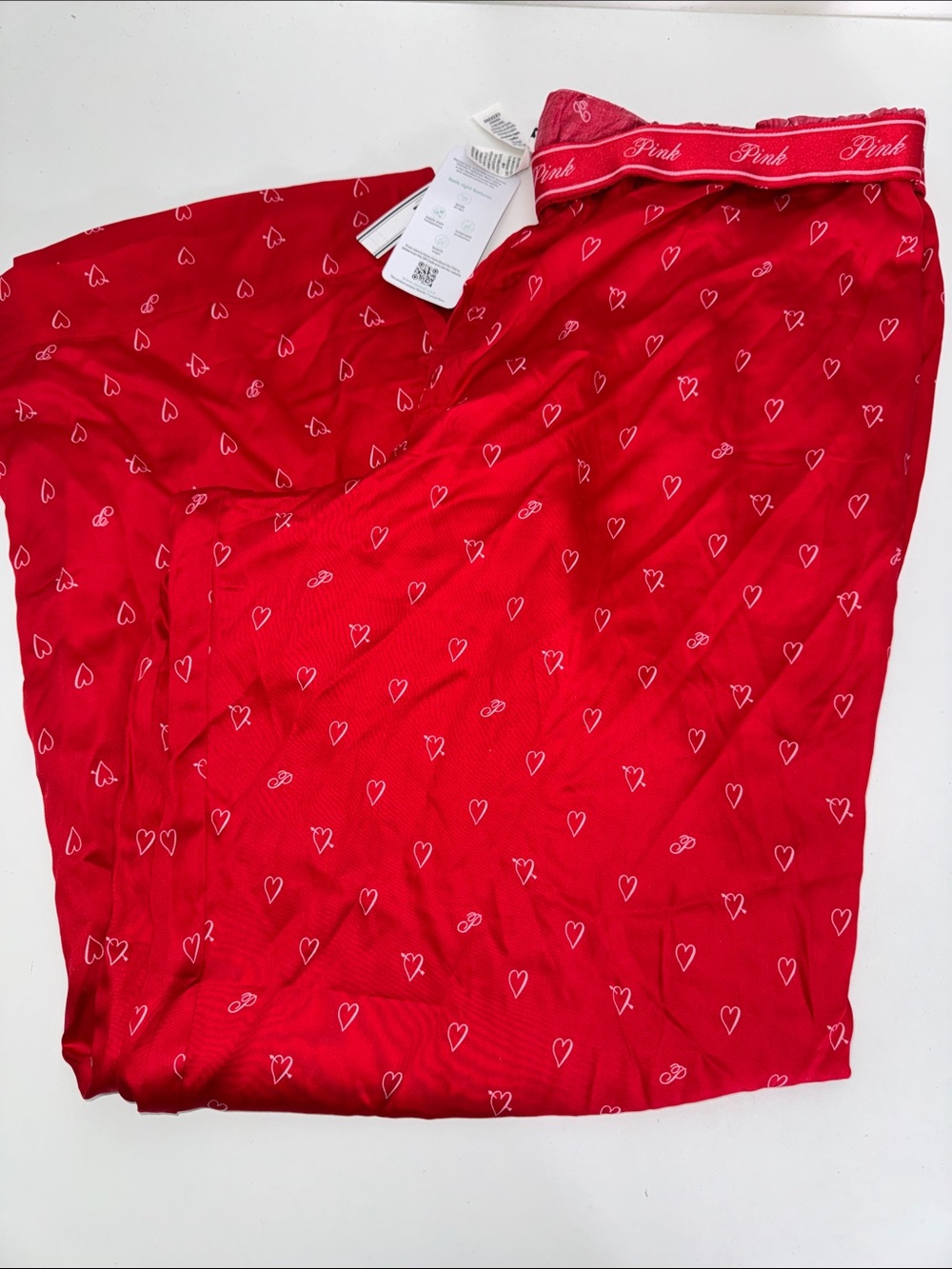 PINK Victoria's Secret Red Heart-Print Lounge Pants pajama Sz XXL NWT